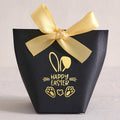 5Pcs Happy Easter Mini Gift Boxes with Bunny and Paw Print Design, Green Packaging with Gold Foil'Happy Easter' Message, Satin Qme 5Pcs Black-Yellow Other Other