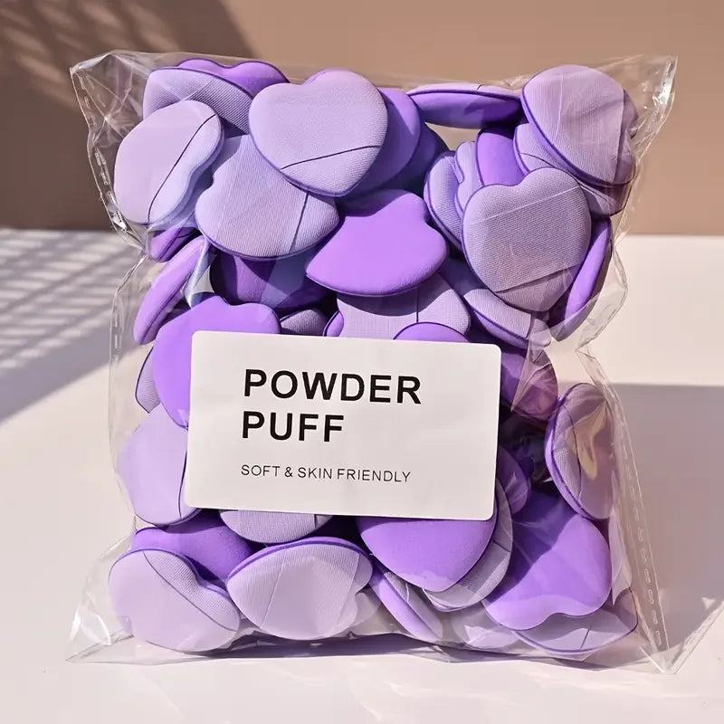 Heart-shaped Finger Powder Puff Latex-free Makeup Tool Air Cushion Qme purple