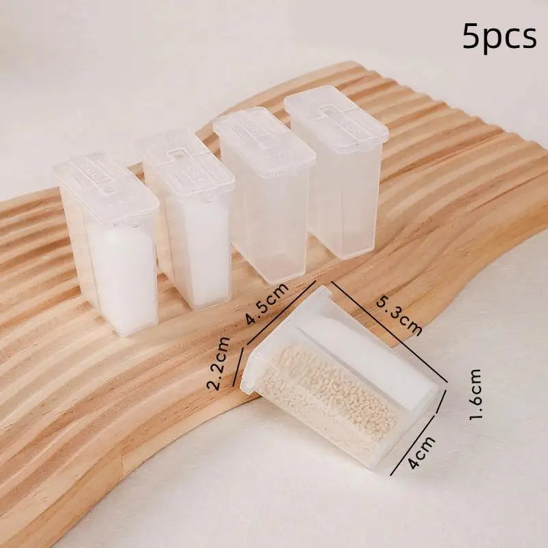 2in1 Camping Seasoning Shaker Multi-Purpose Spice Jar With Lid 2-Compartment For Outdoor BBQ Cooking Salt Pepper Storage Box Qme 5Pcs