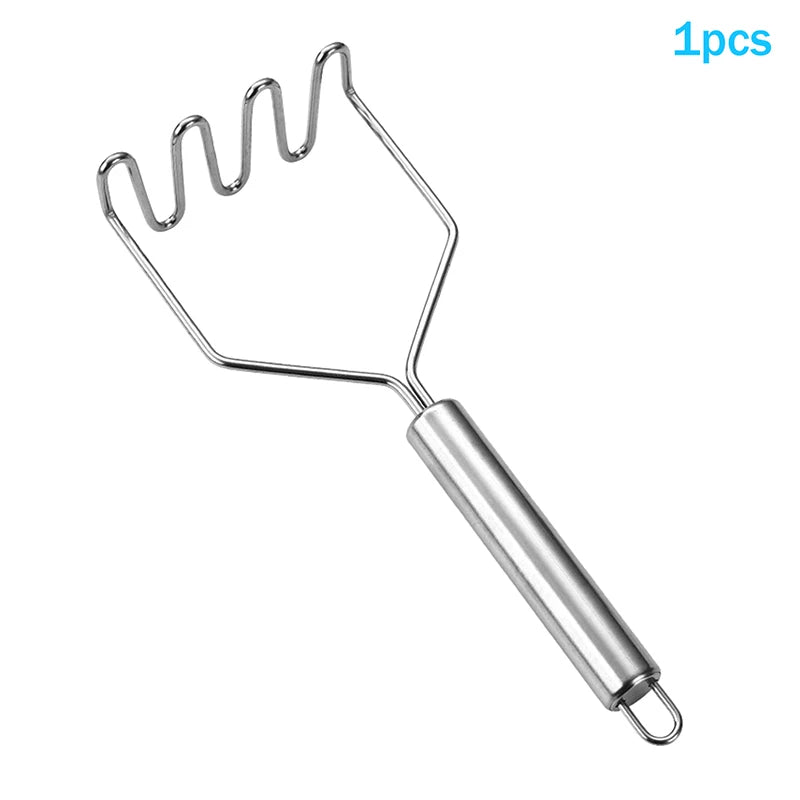 1 Stainless Steel Wave Potato Masher Ideal Kitchen Vegetable Fruit Qme 1pcs