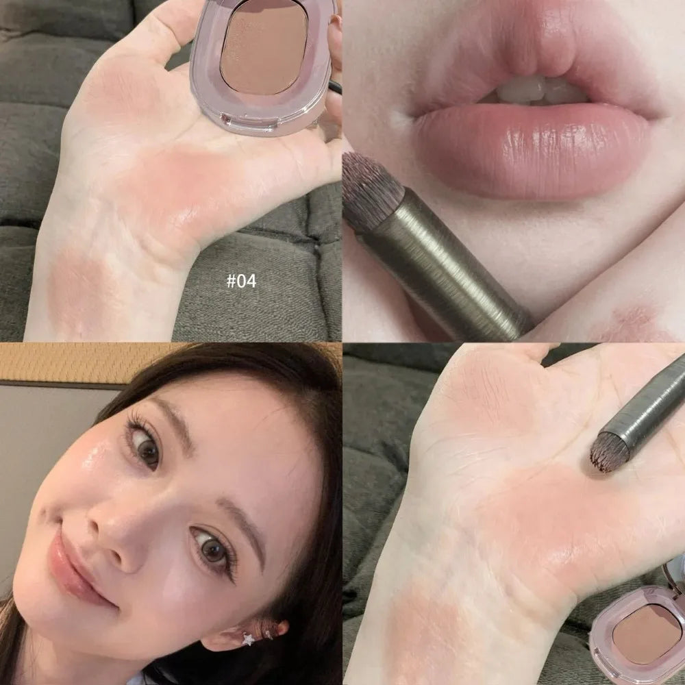 Velvet Cream Multi-Use Palette Low Saturation Contour Blush & Lip Tint Natural Matte Finish for Autumn Winter Nude Makeup Qme 04