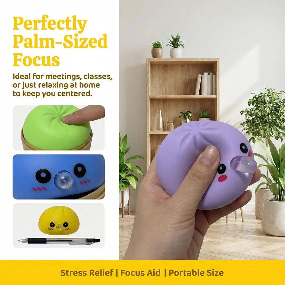 Baozi Decompress Toy Squishy Dumpling Steamer Bun Ornament Slow Qme