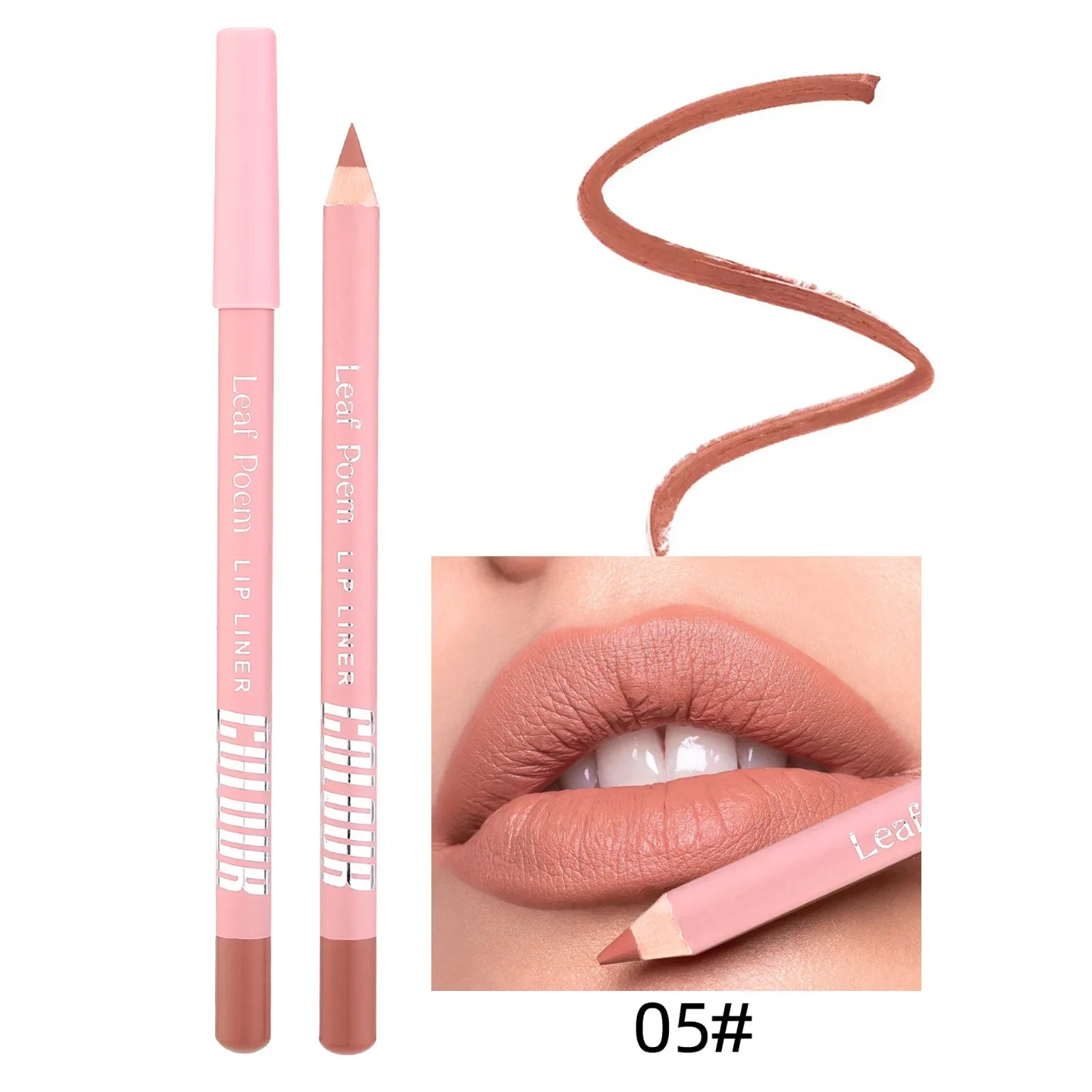 Nude Pink Lipliner Pencil Long-lasting Waterproof Red Brown Lip Contour Sculpt Pen Blendable High Pigmented Lipstick Makeup Qme 05