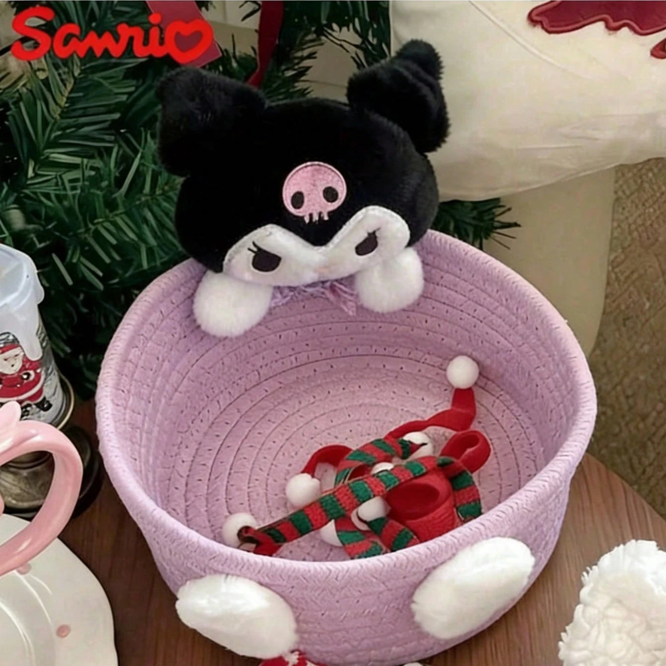 Sanrio Hello Kitty Kawaii Storage Basket Cute Cosmetics Toy Box Qme 1pc Kuromi L