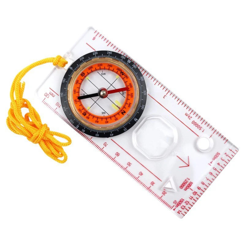 Portable Compass Scale Ruler Multifunction Map Lanyard Outdoor Qme