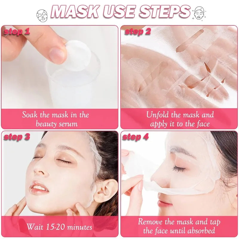 50 pieces of compressed facial mask piece skin care DIY, compressed disposable facial mask skin care facial mask paper tape bowl Qme