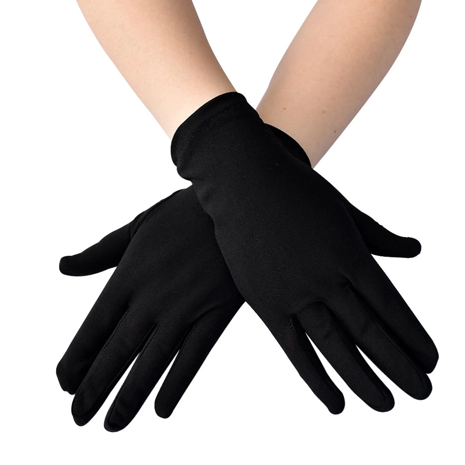 Women and Men Multicolor Stage Performance Masquerade Party Cosplay Opera Accessories Multipropose Etiquette Mittens Qme Black