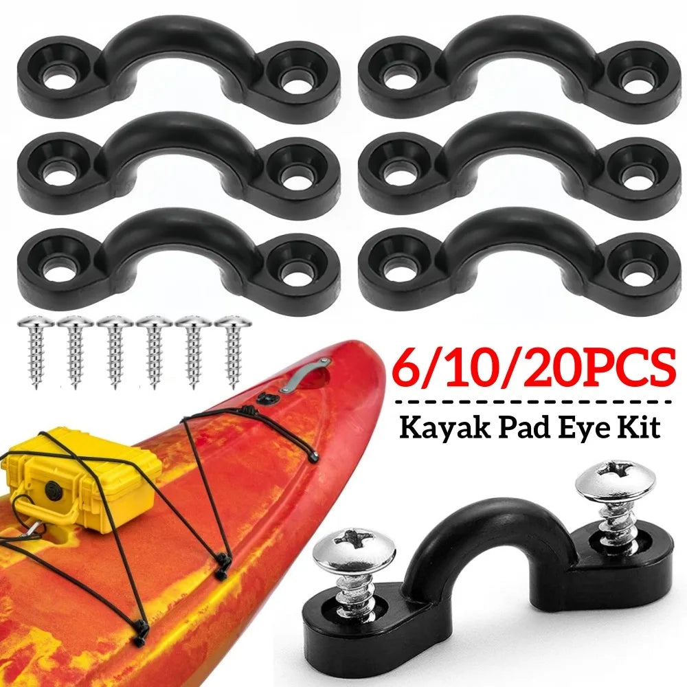 6-20PCS Kayak Clips Nylon Kayak Pad Eye Anchor Point Tool Marine Boats Aquatic Sports Surfing Deck Rigging Kit Boat Accessories Qme