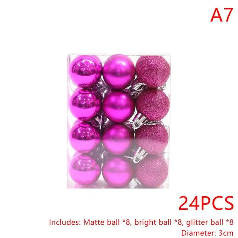 Round Christmas Ball Ornaments Hanging Xmas Tree Decor Balls Home Qme A7