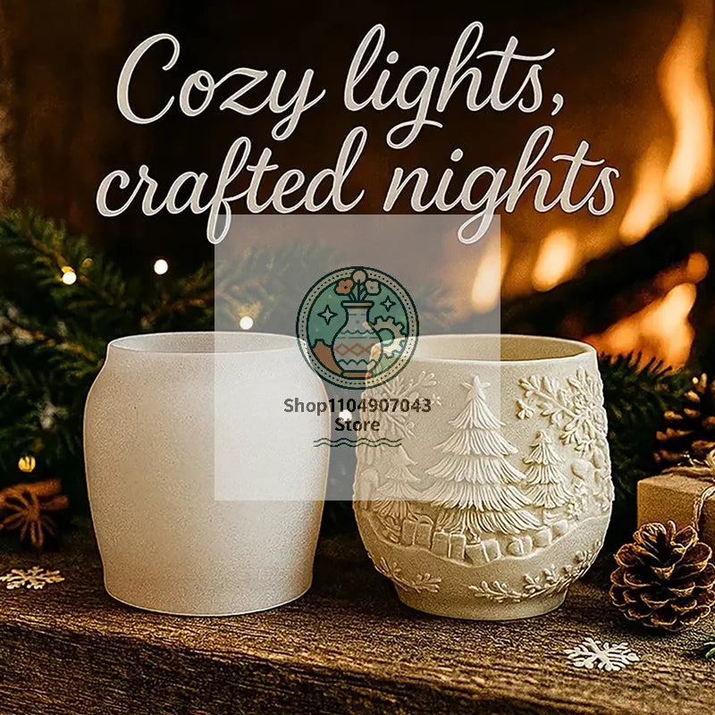 Christmas Silicone Mold, Suitable For Making Flower Pots, Candles, Storage Boxes - Non-sticky Soft Reusable DIY Mold Qme
