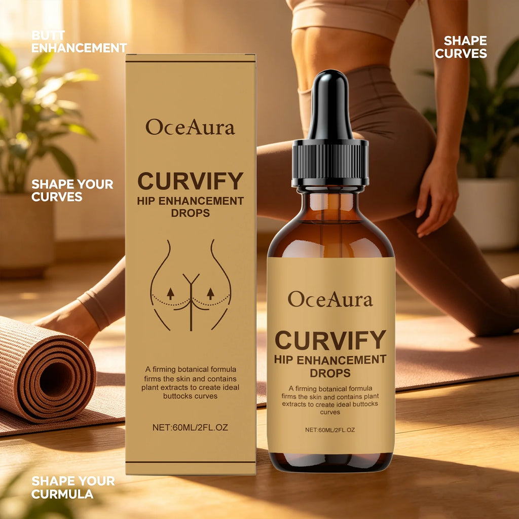 OceAura Curvify Hip Enhancement Drops Elasticity Boosting Hydrating Skin Shaping Hip Curves Body Firming Hip Lifting Serum 60ml Qme