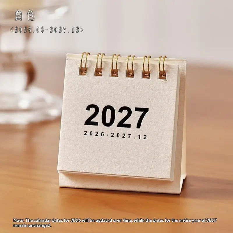 2027 Simple Creative Mini Desk Calendar Small Coil Desktop Planner Qme A5