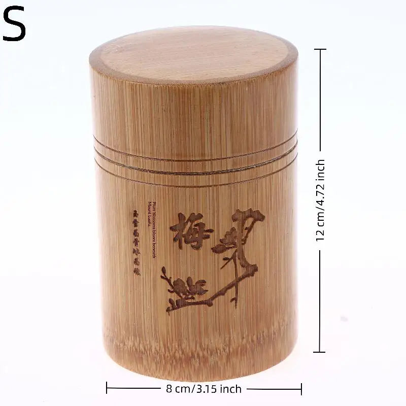 Nut Box Organizer Kitchen Storage Jars Accessories Carved Bamboo Tea Qme S
