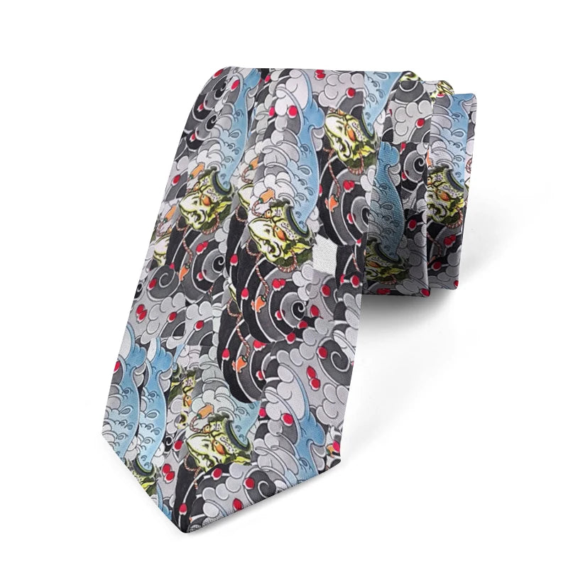 Fun Printing Men's Business Tie Tattoo Pattern Personality Unisex Qme style7