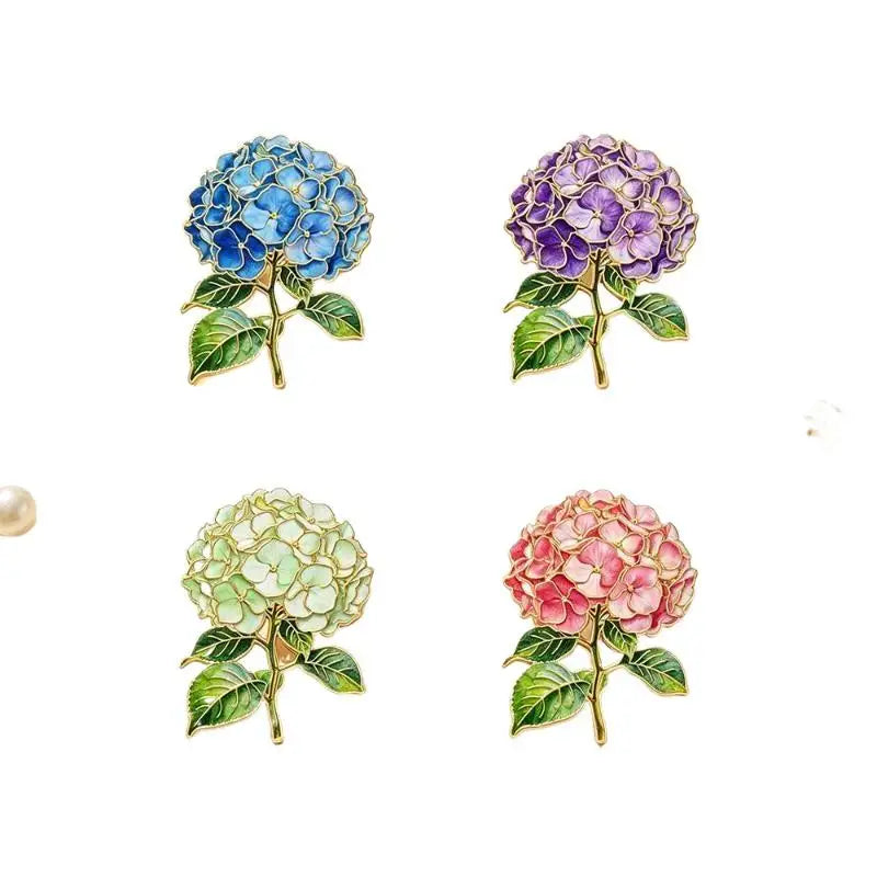 1/4Pcs Assorted Elegant Botanical Enamel Flower Pins Plant Lapel Brooches for School Uniform Decor Students Birthday Gift Qme