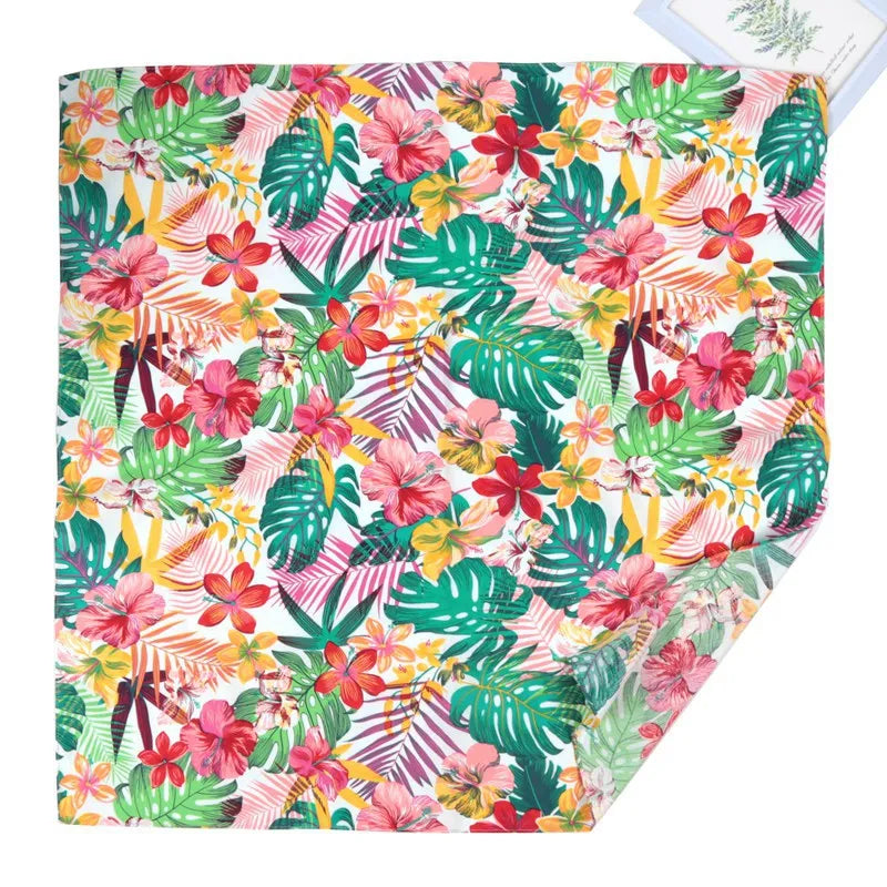 70cm*70cm Flower Fashion Hip Hop 100% Cotton Bandana Square Scarf Paisley Headband for Women/Men/Boys/Girls Print Handkerchief Qme A3