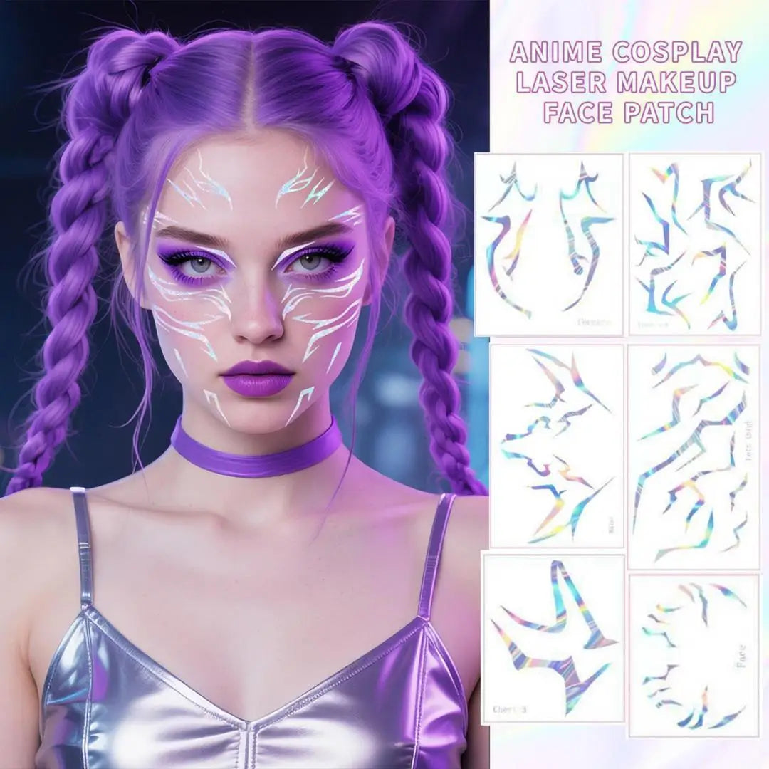 A 8PCS Demon Temporary Tattoo Set Patters Birthday Party Anime Stickers Boys Girl Haloween Cosplay Tattoos Qme