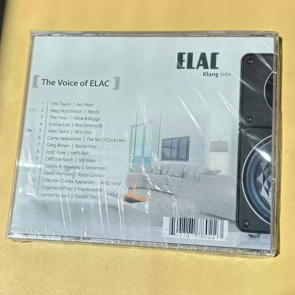 German ELAC Audiophile Demo CD, "The Voice of ELAC" Speaker Test Disc, Inakustik Recorded Tracks for Hi-Fi Enthusiasts Qme