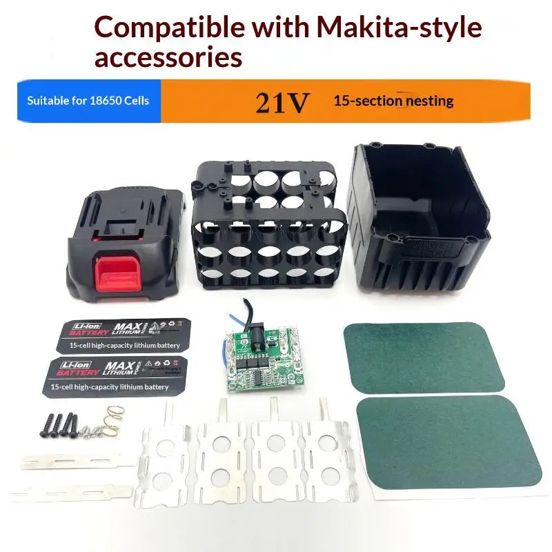 21V Battery Case Screwdriver 5X 10X 15X 20X 30X 18650 Holder 5S 50A Qme A3
