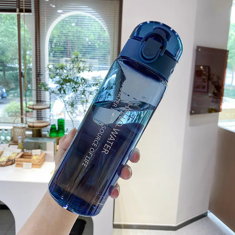 Ins Cute Large Capacity Plastic Water Cup Heat Resistant Portable Qme blue