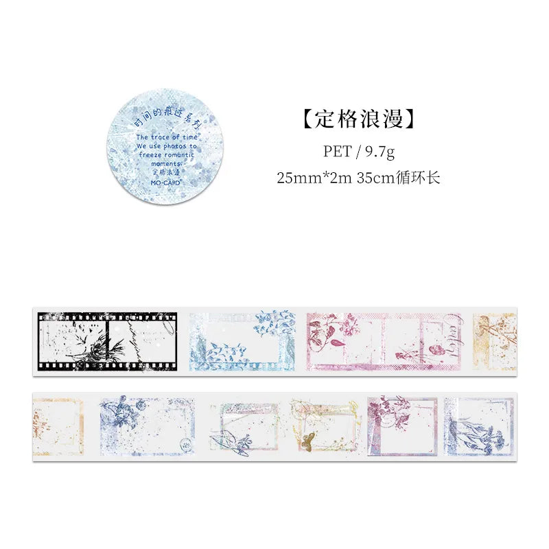 25mm*2m 1pc PET Washi tape Stick Labels Decorative Diy Scrapbooking material hand made junk journal Stationery supplies Qme B