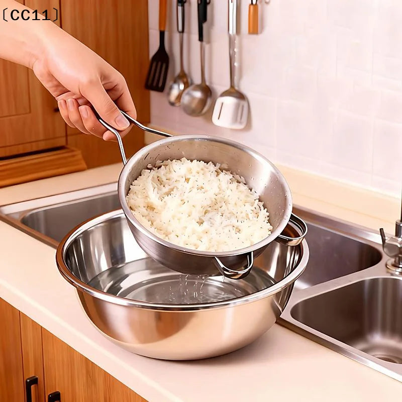 Long Handle Stainless Steel Juice Soya Milk Strainer Sieve Ultra Fine Qme