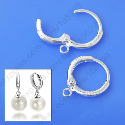 Fine Jewelry Findings 20PCS(10Pair) Genuine Real Pure Sterling Silver Color Lever Back Ear For Drop Earring Design DIY 925 Stamp Qme