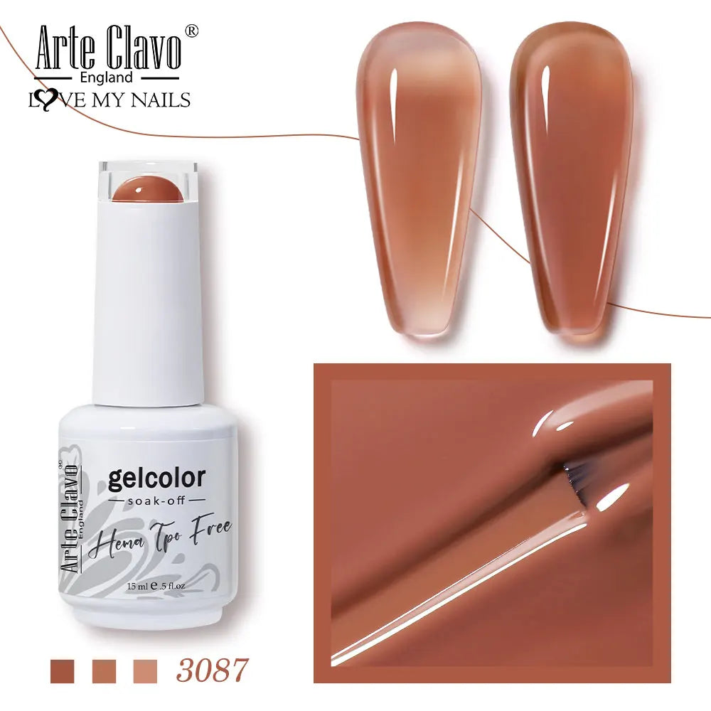 Arte Clavo Jelly Series Semi-transparent Light Pink Peach Gel Nail