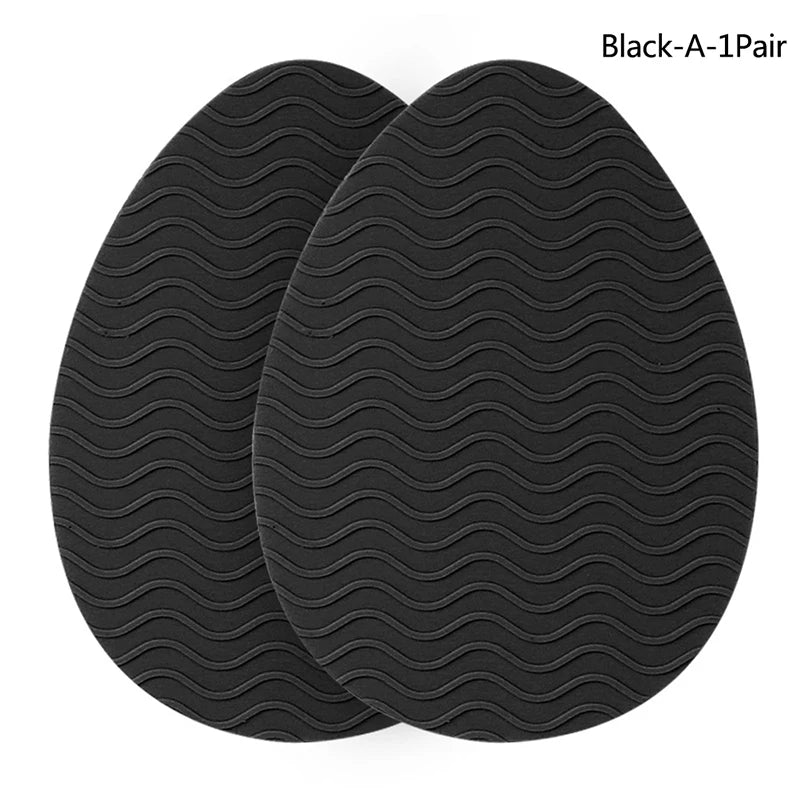 Sole Non-slip Sticker Heel Forefoot Anti-skid Pad Noise-absorbing Qme Black-A-1Pair