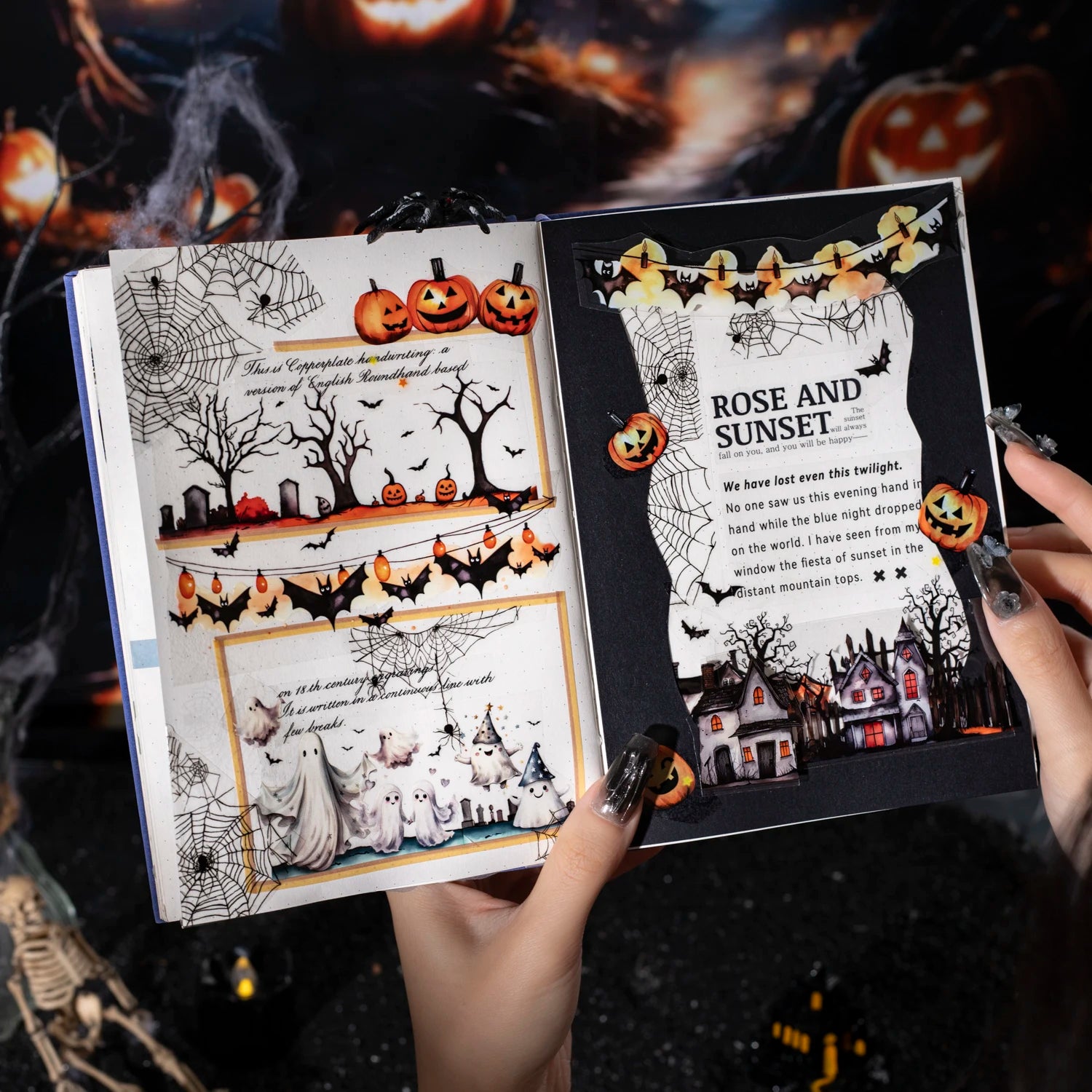 1Roll Halloween Gothic Party Celebration Washi Tape for Scrapbooking DIY, Collage Supplies, Phone Case Notebook Decor Qme