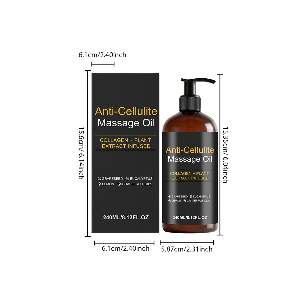Firming Body Massage Oil with Collagen Anti Sagging Smoothing Cellulite Improve Skin Texture Refreshing Body Oil for Legs & Full Qme 240ml Boxed