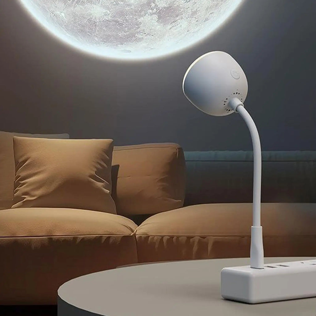 Projector Light Bedside Lamp USB Moon Projection Night 3 Modes Qme