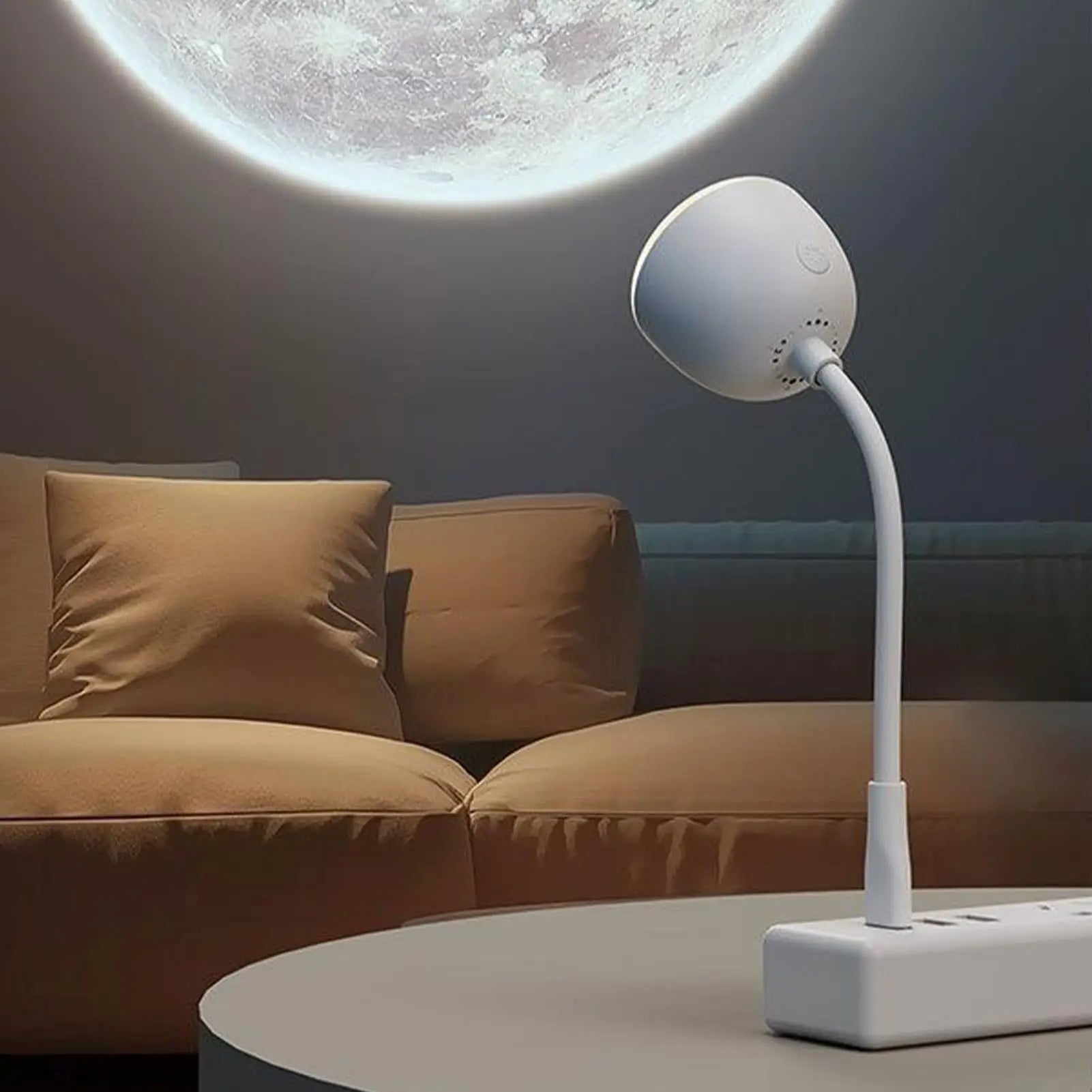 Projector Light Bedside Lamp USB Moon Projection Night 3 Modes Qme
