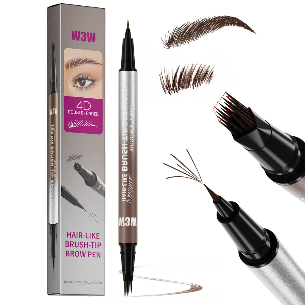 2-in-1 Dual-Ended Eyebrow Pen with Tip brow pen and Precise Brush-Tip, Brow Pen for Natural Waterproof and Long-Lasting Brows Qme W680-3