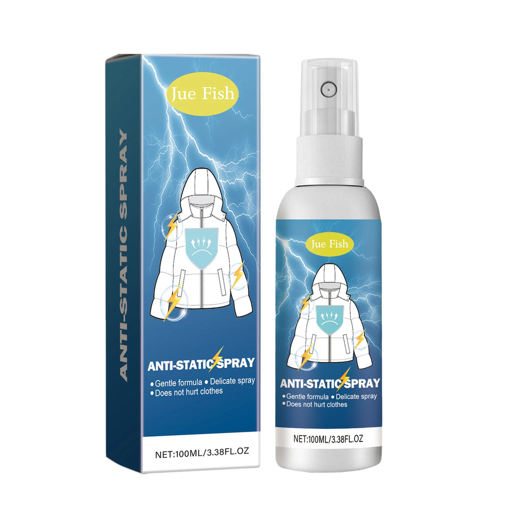 Anti-Static Spray Quickly Eliminate Static Electricity Prevent Clothes Sticking Soften Smooth Fabric Portable Anti Wrinkle Spray Qme 100ml Boxed