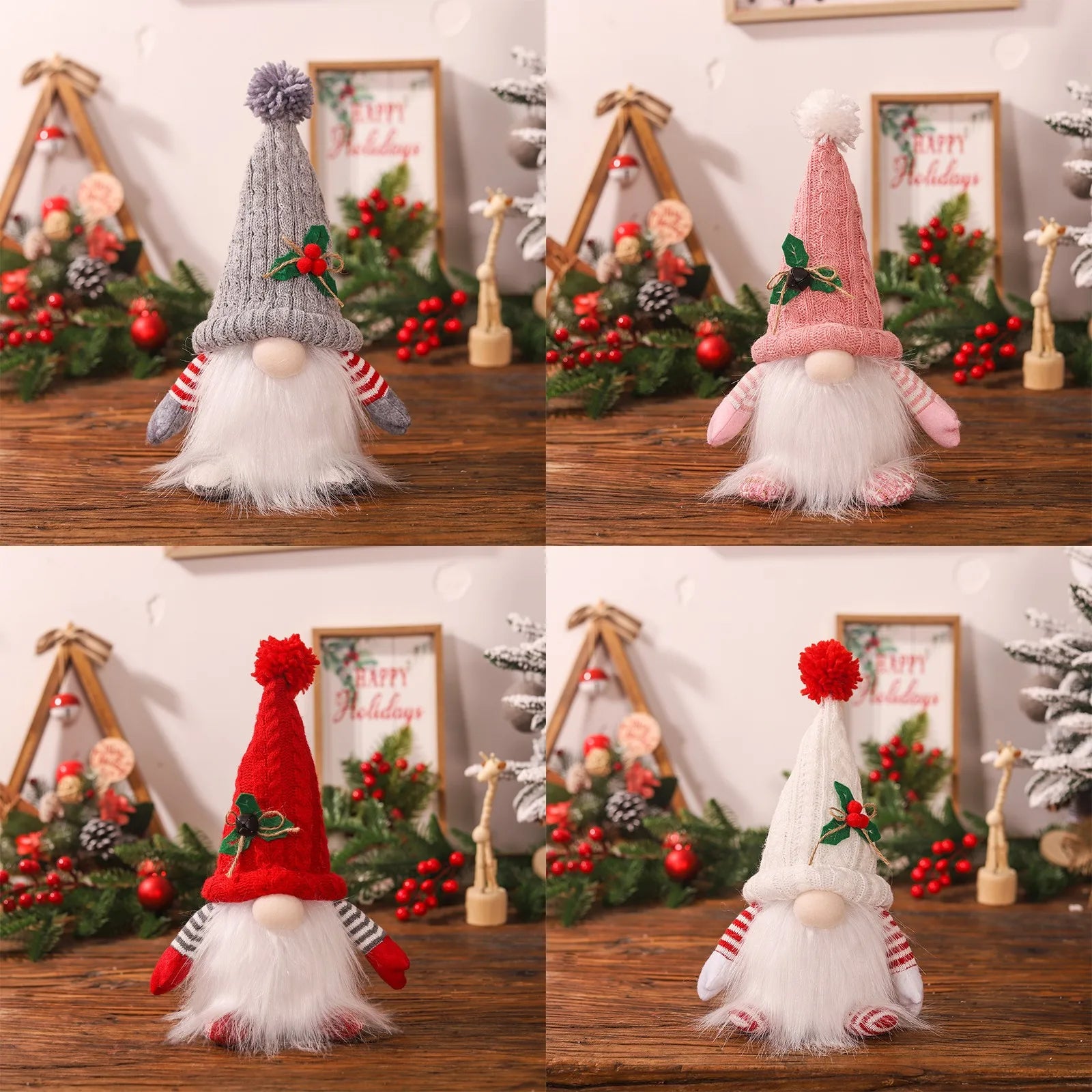 New Christmas Dwarf Ornament Mini Plush Gnome Figurine for Holiday Home Decoration DIY Scene Layout Props Party Doll Gift Qme