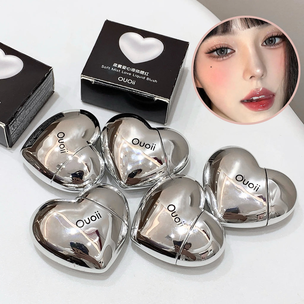 Beautiful Heart Shape Matte Liquid Blush Highly Pigmented Lightweight Qme