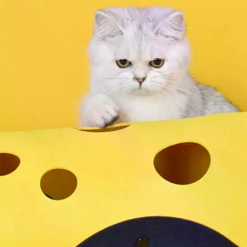 Splicing Cat Toy Felt Pom Nest Deformable Kitten Tunnel Collapsible Qme