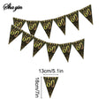 Birthday Triangle Flag, Digital Age, Black Gold Triangle Flag, Pulling Flag, Party Supplies Qme 60 1set