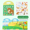 Reusable Sticker Book for Kids Vehicles Stickers Educational Learning Travel Stickers Activity Books for Toddler Girls Boy Qme Animal