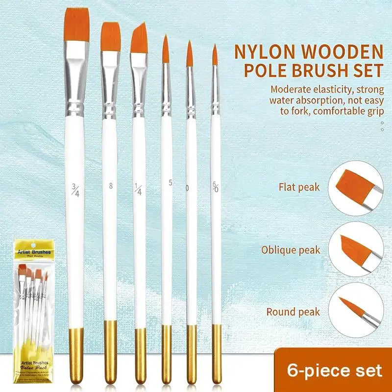 Artist Nylon Paint Brushes Paintbrushes Acrylic Oil Watercolor Qme Default Title