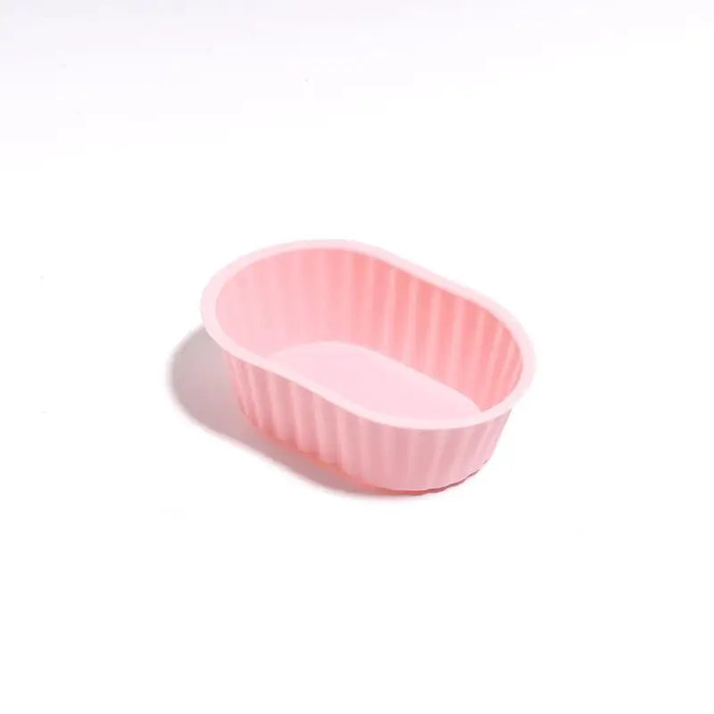 Silicone Muffin Mold Oval Cup Reusable Non-stick Cake Baking Kitchen Qme Pink