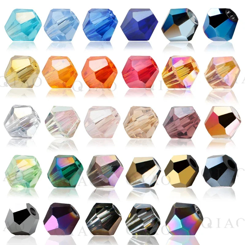 600pcs/lot 4mm Plated Color 5238 Bicone Beads Loose Spacer Beads Austria Jewelry Beads for Sewing Diy Supplies Jewelry Making Qme
