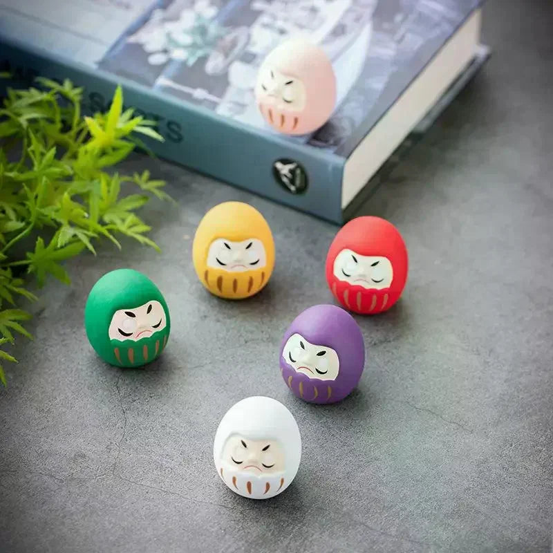 Ceramic Statue Daruma Tumbler Crafts Lucky Fortune Ornament Landscape Doll Fengshui Home Decor Gift Qme