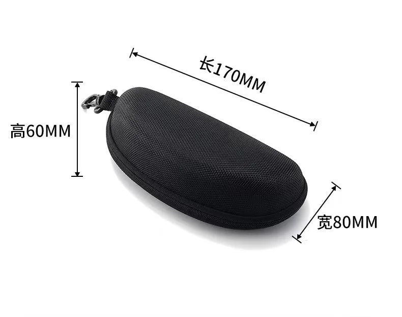 Travel-friendly Large Sunglasses Case EVA Shockproof Zippered Qme black