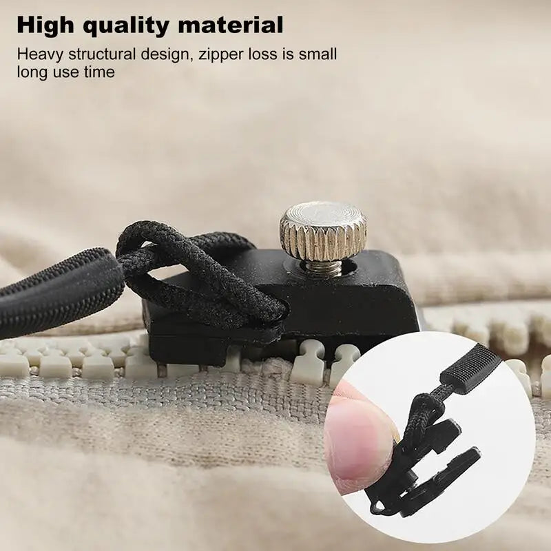 Zipper slider Repair Kit Quick Instant Detachable Zipper Head Replacement Zipper Slider Pull For Jacket Bags Coat Free Sewing Qme