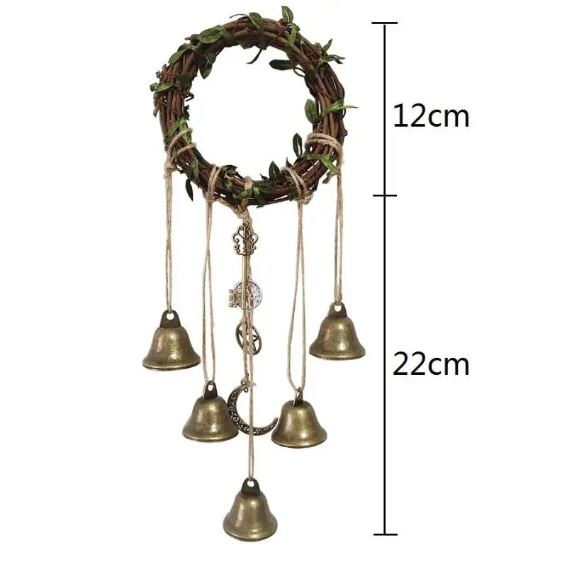 Home Door Hanging Witch Rattan Wreath Rope Porch Garden Bells Decor Qme A 12cm