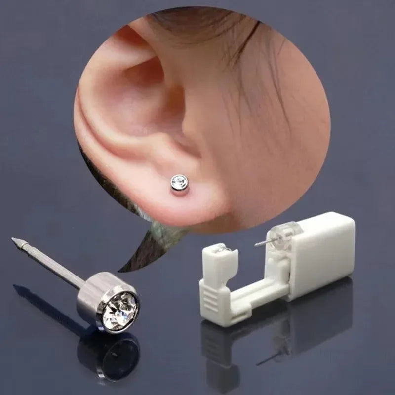 Safety Ear Piercing Gun Kit Women Men Disposable White Plastic Sterile Ear Piercing Device Fashion Simple Jewelry Piercing Tools Qme