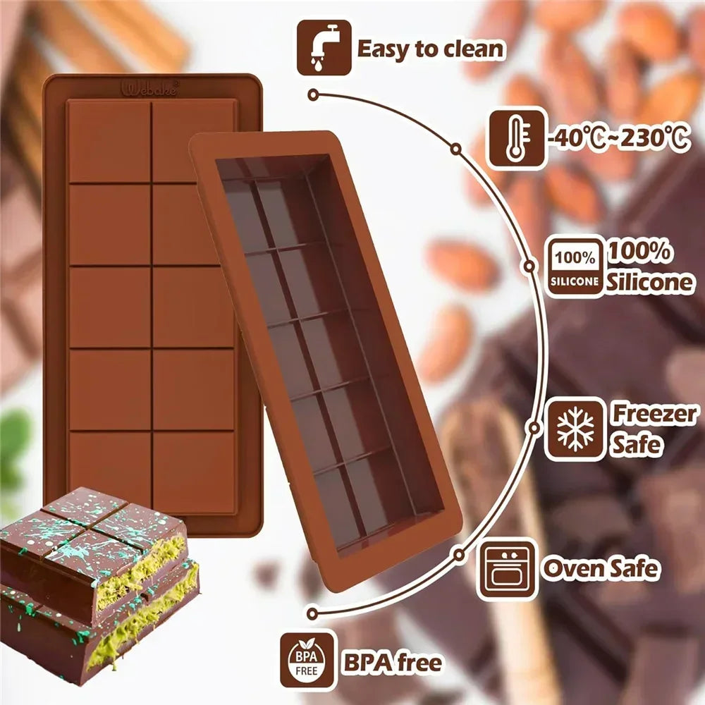 3D DIY Biscuit Baking Tools Silicone Chocolate Mold Break Apart Qme