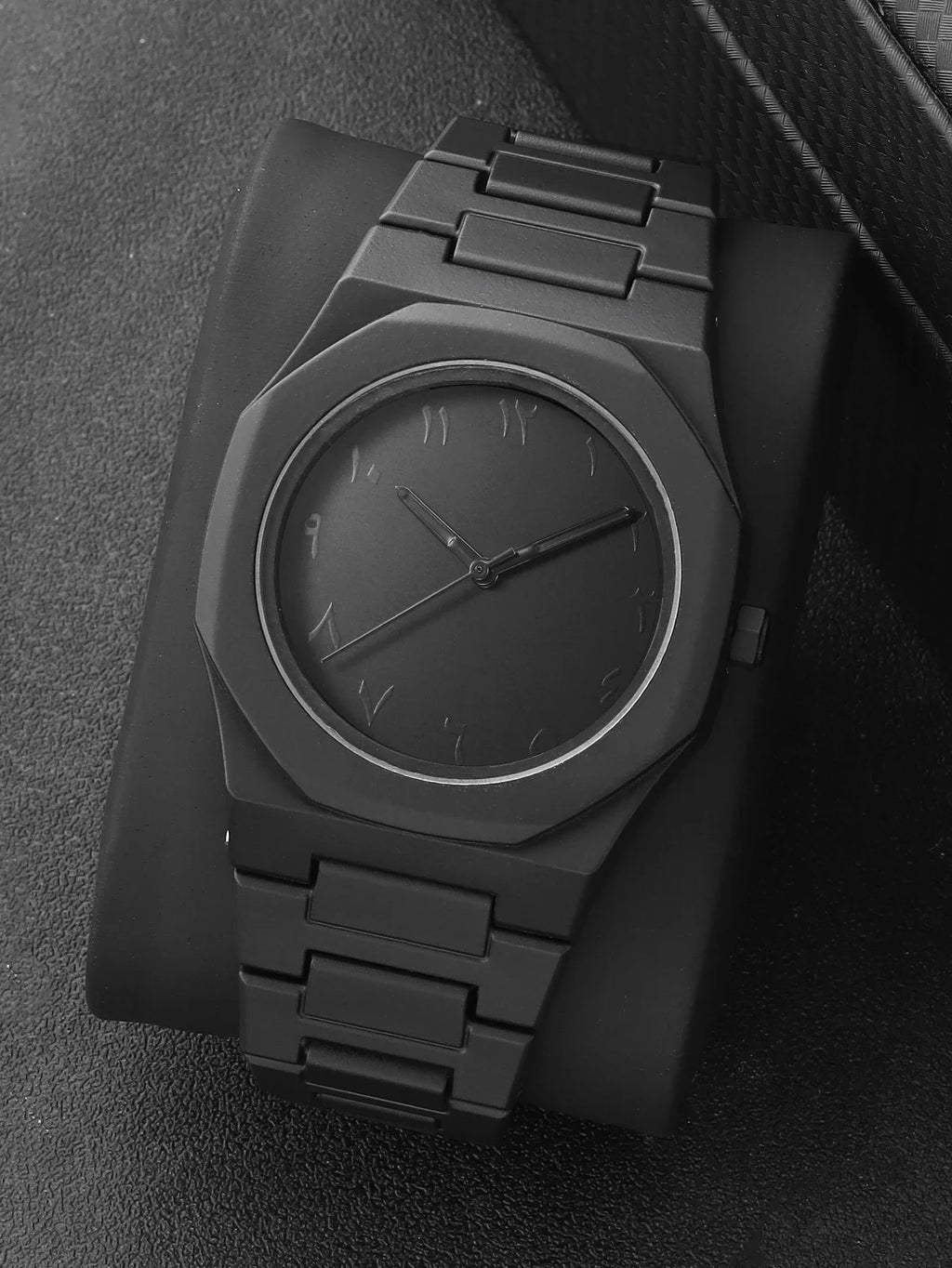 Punk Cross Pendant Matching Bracelet Ring Watch Set for Guys Qme